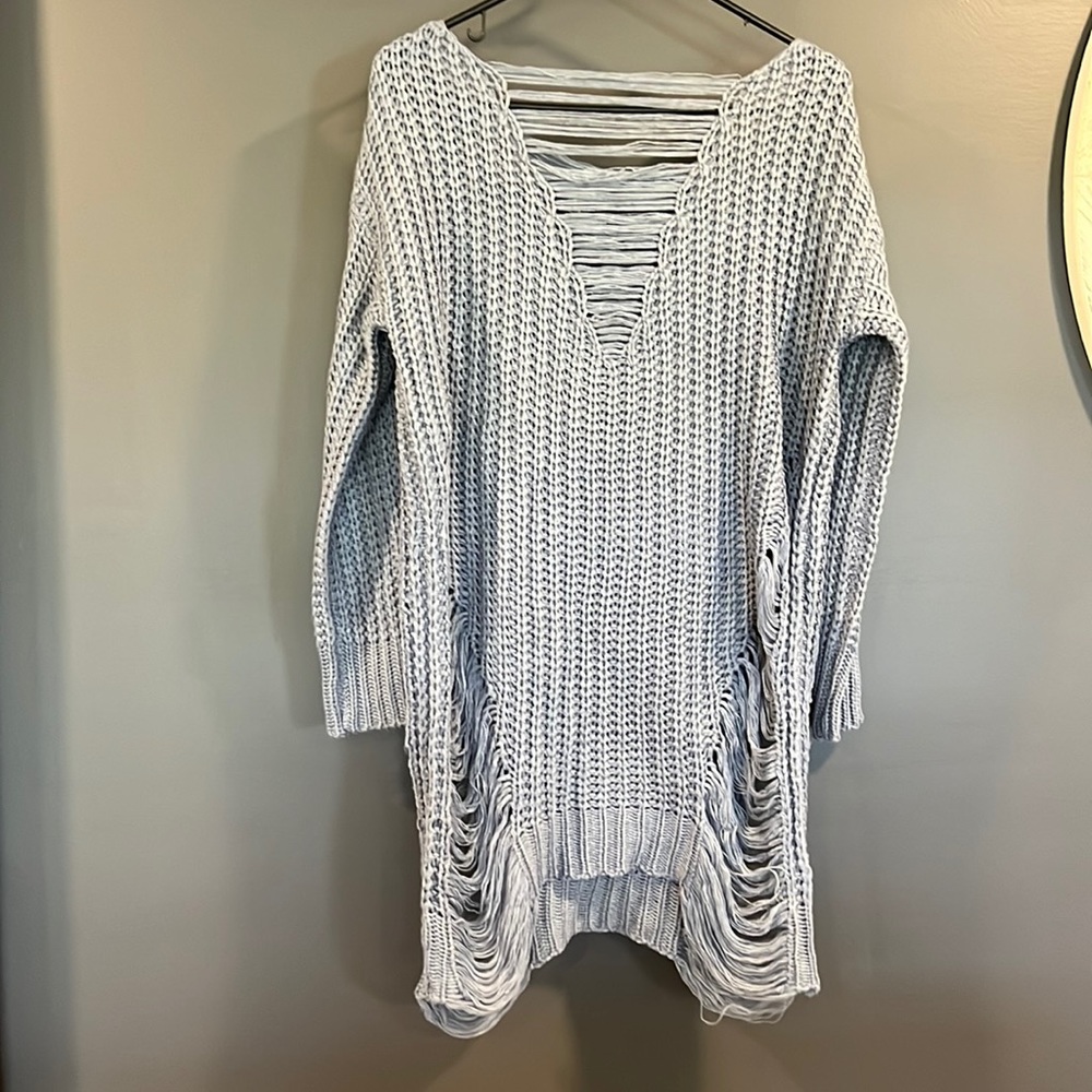 Fashion Nova distressed sweater dress/tunic